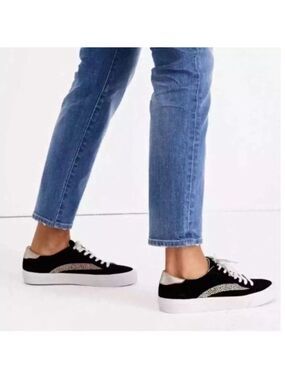 Madewell Sidewalks Low-Top Leather and Calf Hair Sneakers Size 7.5m